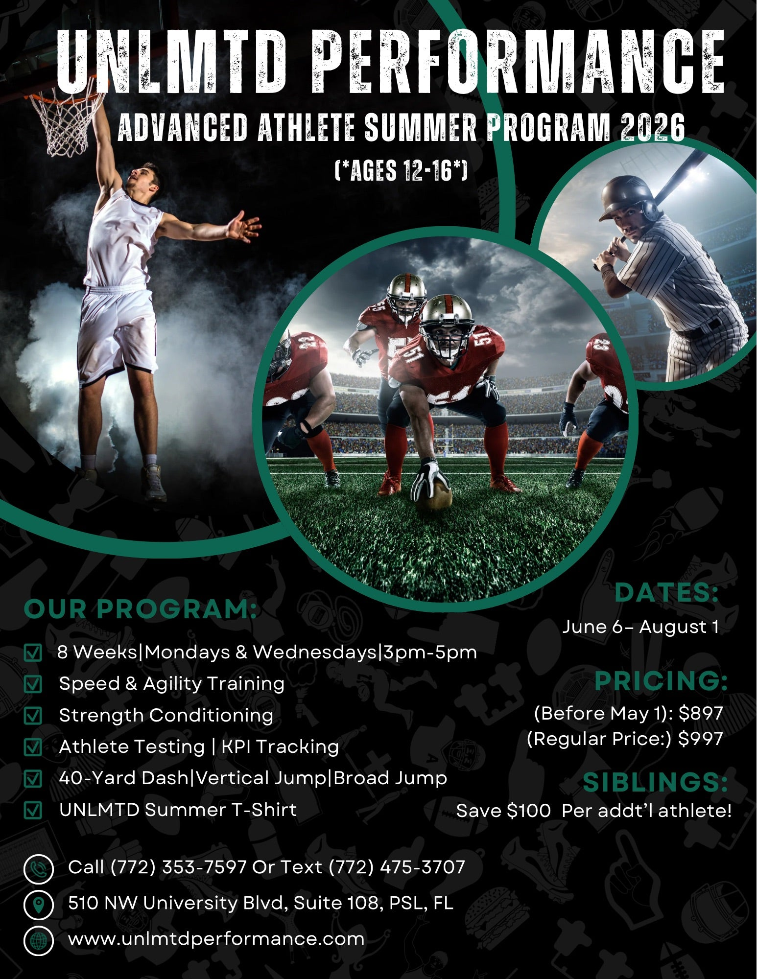 Advanced Athlete Summer Program 2026 (Ages 12-16)